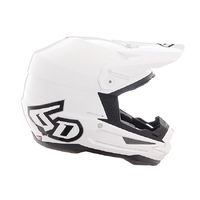 6D 'ATR-1' Replacement Peak - "Solid" Gloss White W/ Silver Logo