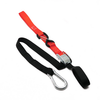 KMX Tie Down 25mm Snap Hook - Black/Red Soft Loop