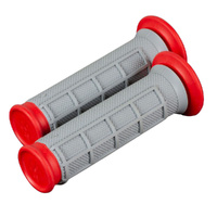 Renthal Grey / Red Dual Compound Diamond/Waffle ATV Grips