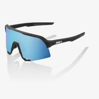 100% 'S3' Sunglasses - Matte Black Hiper Blue