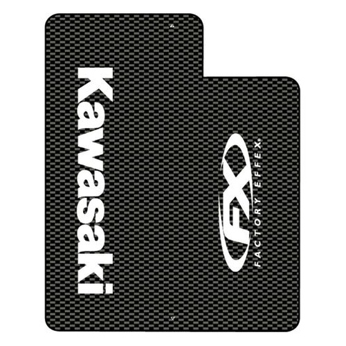 Factory Effex Graphics - Upper Fork Kawasaki Carbon With White Kawasaki Logo