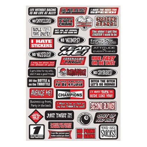 Factory Effex Oem Sticker Sheet Fun Phrases