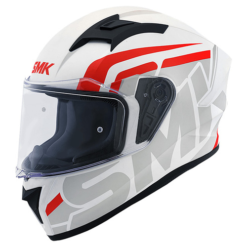 SMK 'Stellar Stage' Road Helmet - M.Wht/Gry/Red