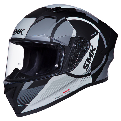 SMK 'Stellar Faro' Full-Face Helmet - Matte Black/Grey [Size: S]