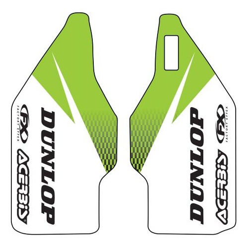 Factory Effex Graphics - Fork Guards Kawasaki Kx125-500 94-03 Dunlop Logo