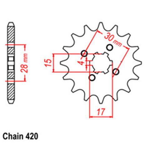 Front Sprocket - Steel 13T 420P D/D