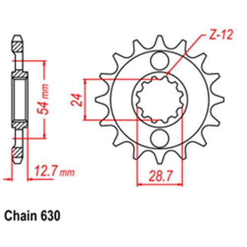 Front Sprocket - Steel 15T 630P