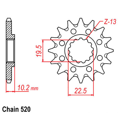 Front Sprocket - Steel 13T 520P