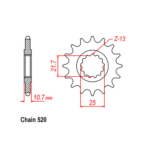 Front Sprocket - Steel 16T 520P