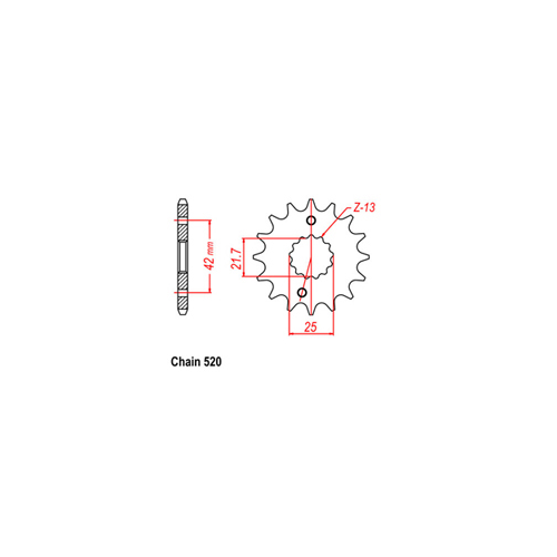 Front Sprocket - Steel 16T 520P D/D