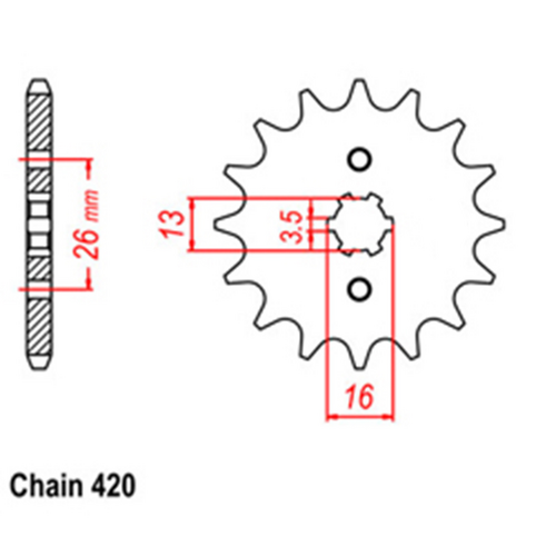 Front Sprocket - Steel 14T 420P