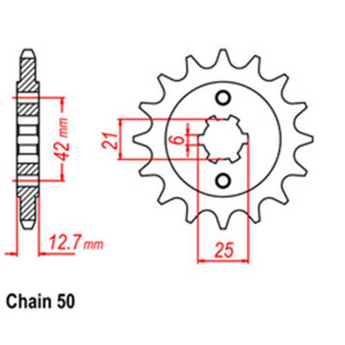 Front Sprocket - Steel 16T 530P