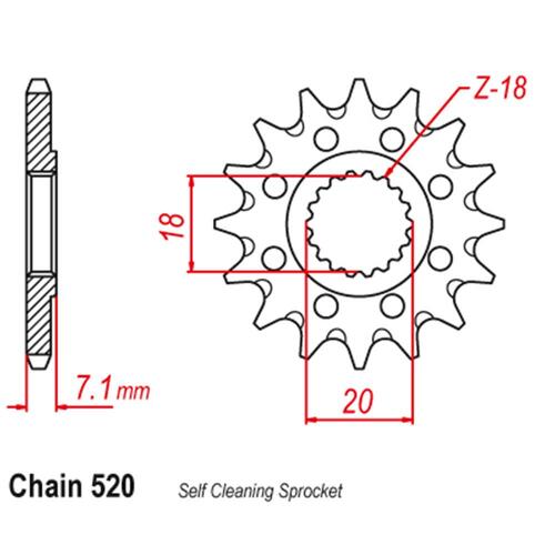 Front Sprocket - Steel 13T 520P