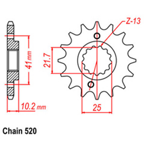 Front Sprocket - Steel 15T 520P