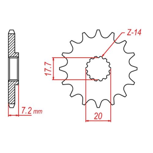 Front Sprocket - Steel 14T 420P