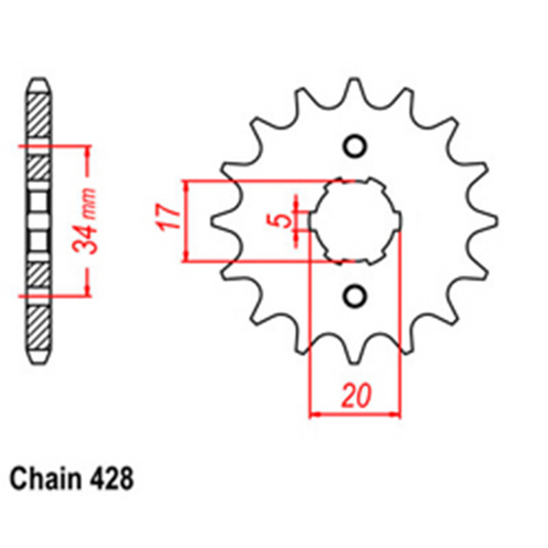 Front Sprocket - Steel 13T 428P