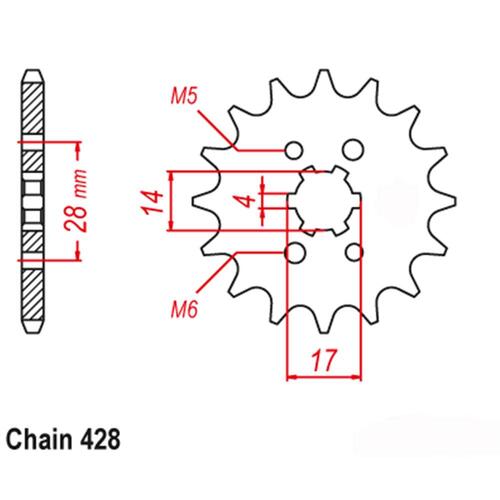 Front Sprocket - Steel 13T 428P