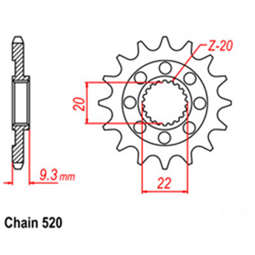 Front Sprocket - Steel 12T 520P