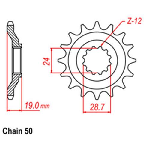 Front Sprocket - Steel 17T 530P