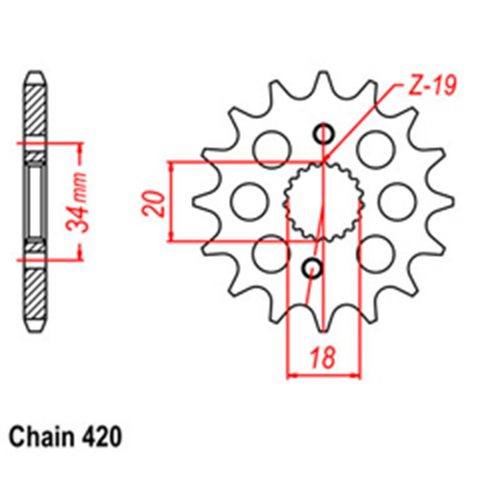 Front Sprocket - Steel 14T 420P