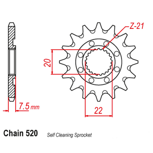 Front Sprocket - Steel 12T 520P