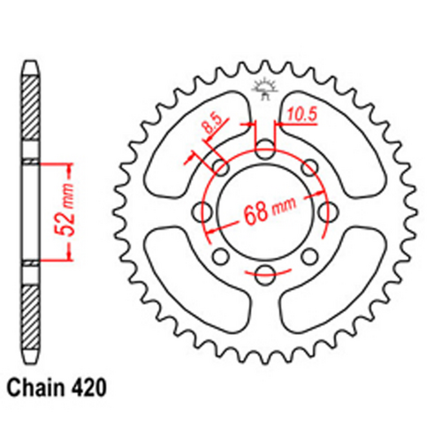 Rear Sprocket - Steel 43T 420P D/D