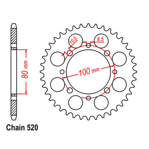 Rear Sprocket - Steel 43T 520P D/D