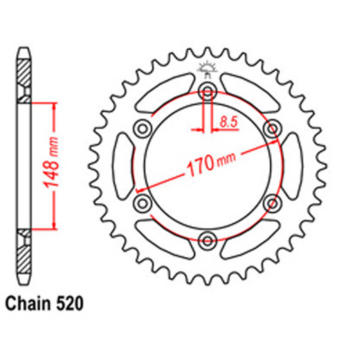 Rear Sprocket - Steel 47T 520P