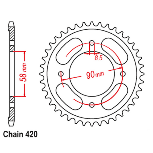 Rear Sprocket - Steel 36T 420P