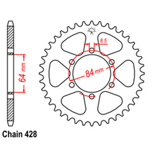 Rear Sprocket - Steel 47T 428P