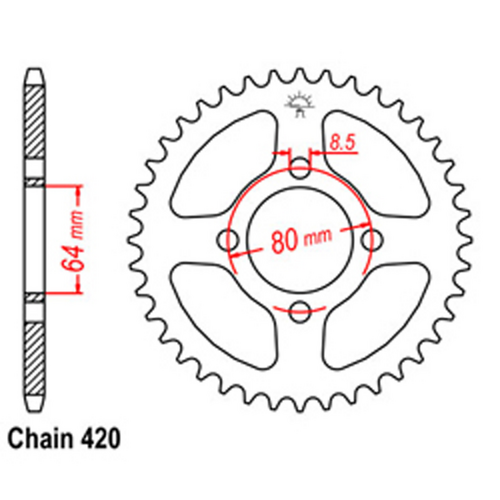 Rear Sprocket - Steel 37T 420P
