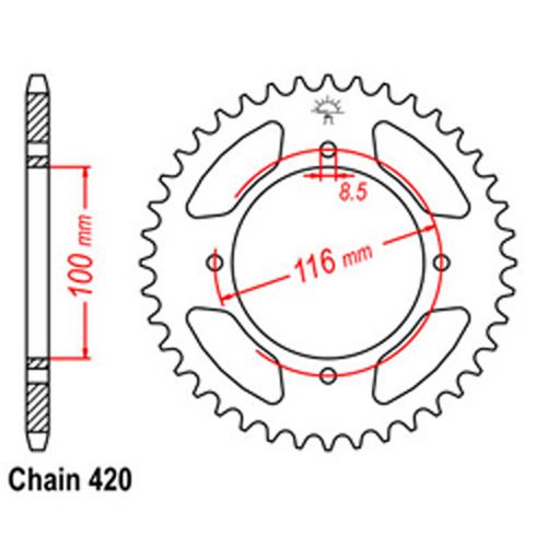 Rear Sprocket - Steel 48T 420P