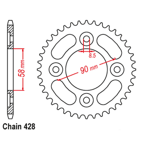 Rear Sprocket - Steel 37T 428P