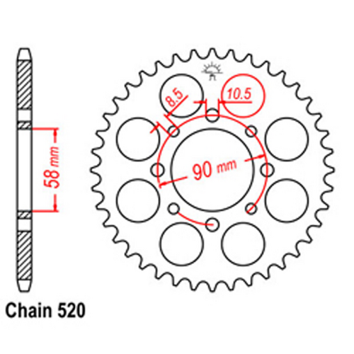Rear Sprocket - Steel 41T 520P D/D