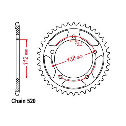 Rear Sprocket - Steel 41T 520P