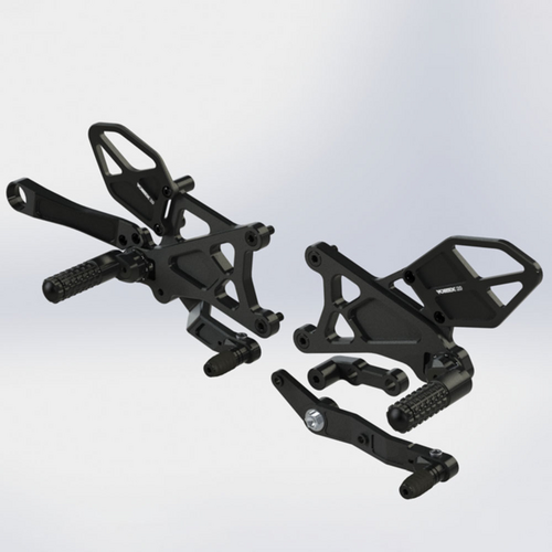 Vortex Rearsets (Black) - Yamaha YZF-R1 ('15-25) (Adjustable)