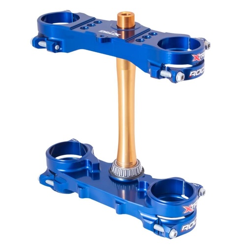 Xtrig Fantic Blue Triple Clamps ROCS Tech Offset 20mm