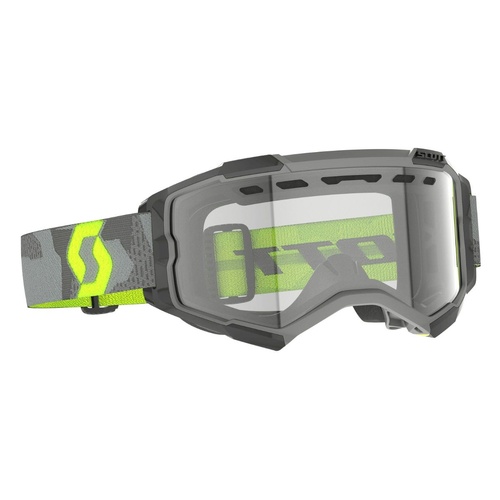 SCOTT Fury Enduro Goggles - Light Grey/Neon Yellow (Clear Lens)