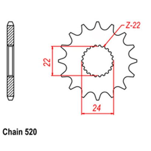 Front Sprocket - Steel 16T 520P