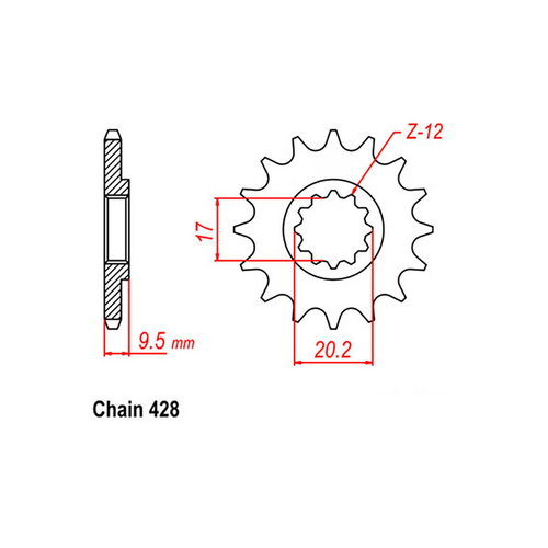 Front Sprocket - Steel 13T 428P
