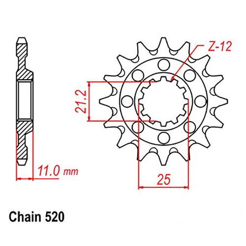 Front Sprocket - Steel 17T 520P