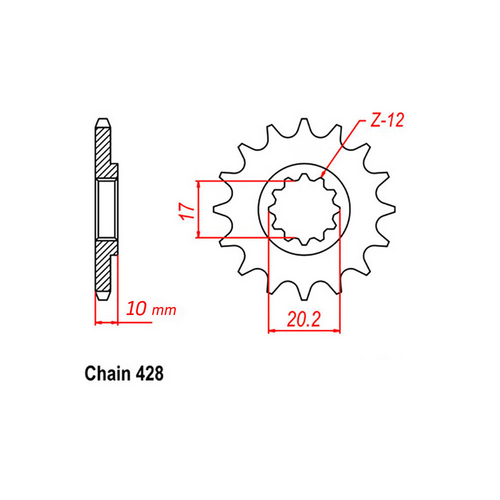 Front Sprocket - Steel 14T 520P