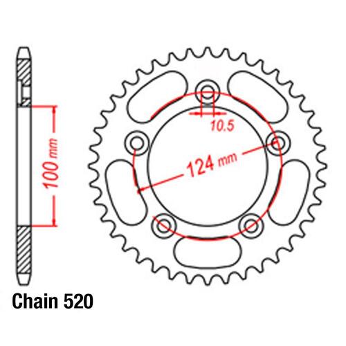 Rear Sprocket - Steel 39T 520P