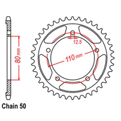 Rear Sprocket - Steel 42T 530P