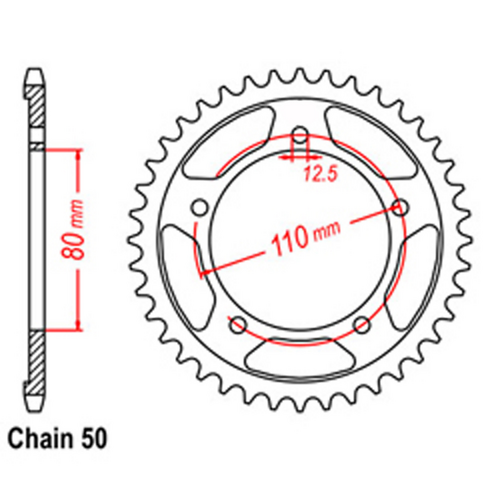 Rear Sprocket - Steel 43T 530P
