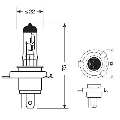 Bulb - Halogen 12V 35/35W - HS1 - PX43T