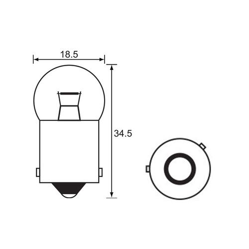 Bulb - Indicator Orange 12V 10W Offset - BAU15S