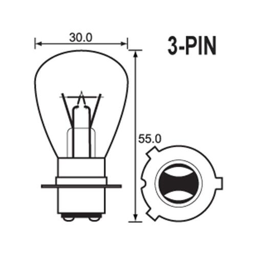 Bulb - Headlight 6V 35/35W - P15D-3