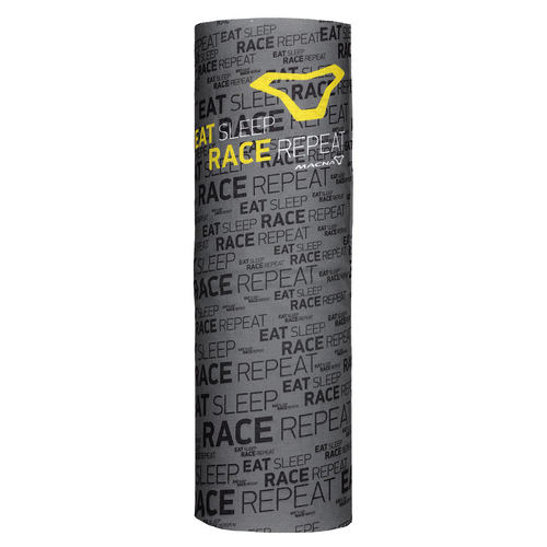 Macna Neck Tube "EAT SLEEP RACE REPEAT" - Dark Grey