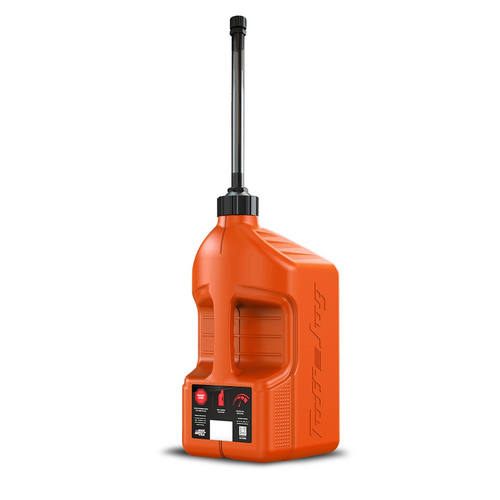 Gen 3 - 5G/20L Orange Tuff Jug with Black Standard Cap & Auto-Stop Spout w/ View Strip